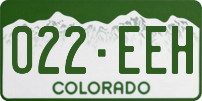 CO license plate 022EEH