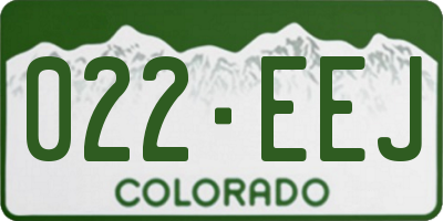 CO license plate 022EEJ