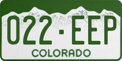 CO license plate 022EEP