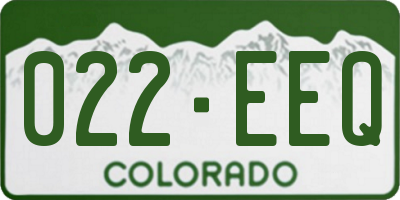 CO license plate 022EEQ