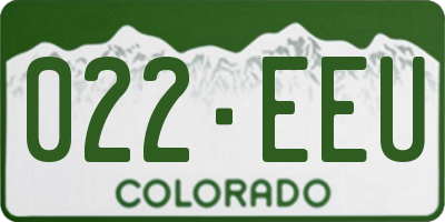 CO license plate 022EEU
