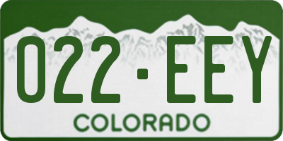 CO license plate 022EEY