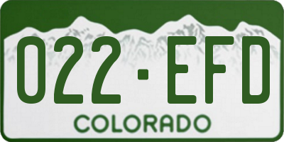CO license plate 022EFD