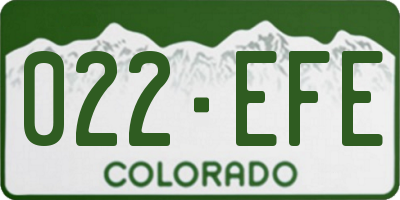 CO license plate 022EFE