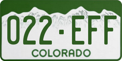 CO license plate 022EFF