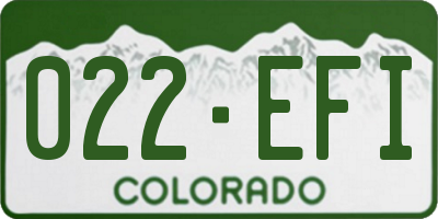 CO license plate 022EFI