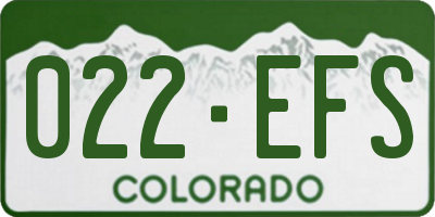 CO license plate 022EFS