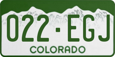 CO license plate 022EGJ