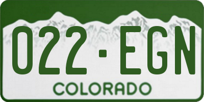 CO license plate 022EGN