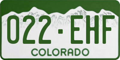 CO license plate 022EHF