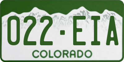 CO license plate 022EIA