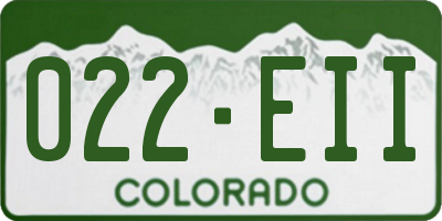 CO license plate 022EII