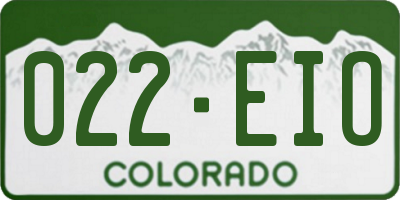 CO license plate 022EIO