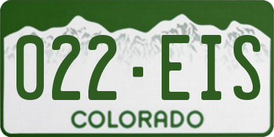 CO license plate 022EIS