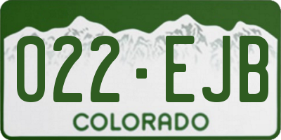 CO license plate 022EJB