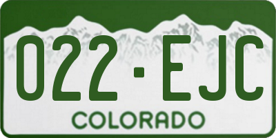 CO license plate 022EJC