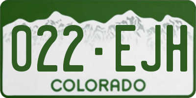 CO license plate 022EJH