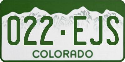 CO license plate 022EJS
