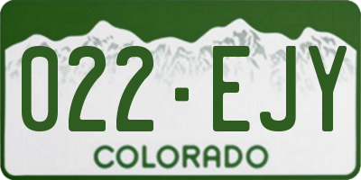 CO license plate 022EJY