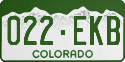 CO license plate 022EKB