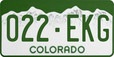 CO license plate 022EKG