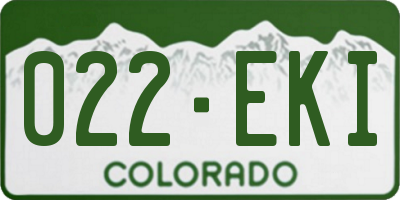 CO license plate 022EKI