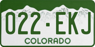 CO license plate 022EKJ