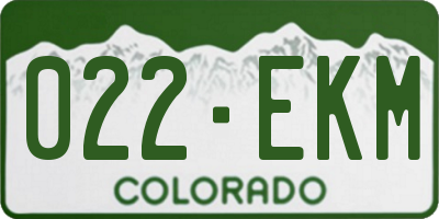 CO license plate 022EKM