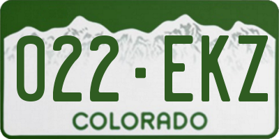 CO license plate 022EKZ