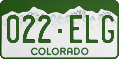 CO license plate 022ELG