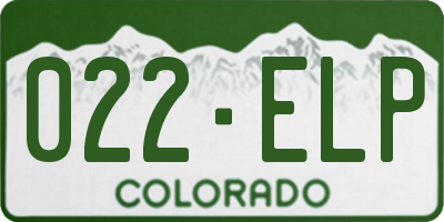 CO license plate 022ELP