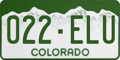 CO license plate 022ELU
