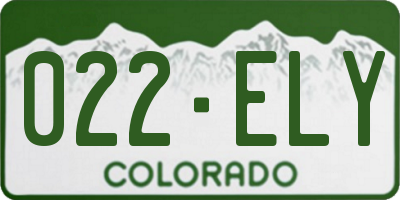 CO license plate 022ELY