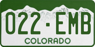 CO license plate 022EMB