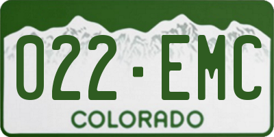 CO license plate 022EMC