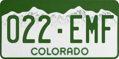 CO license plate 022EMF