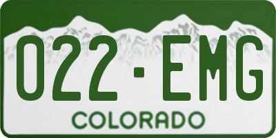 CO license plate 022EMG