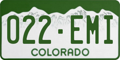 CO license plate 022EMI