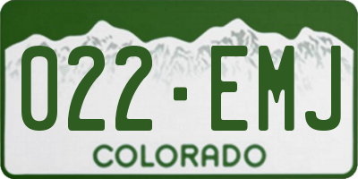 CO license plate 022EMJ