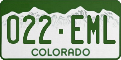 CO license plate 022EML