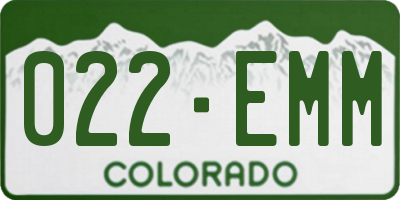 CO license plate 022EMM
