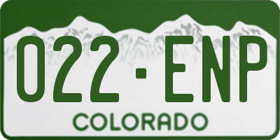 CO license plate 022ENP