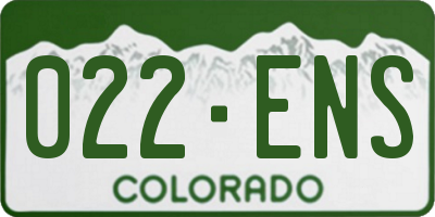 CO license plate 022ENS