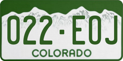 CO license plate 022EOJ