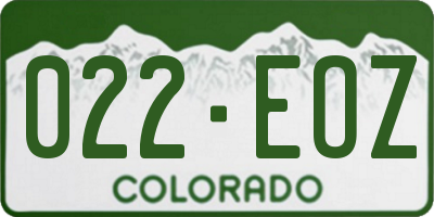 CO license plate 022EOZ