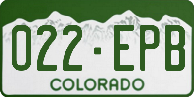 CO license plate 022EPB