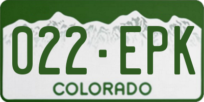 CO license plate 022EPK
