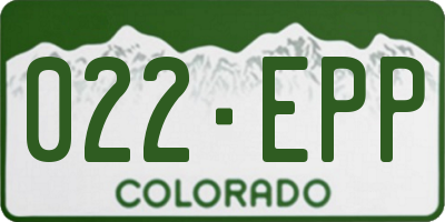 CO license plate 022EPP