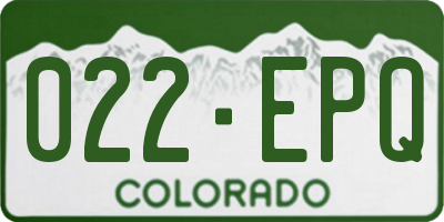CO license plate 022EPQ