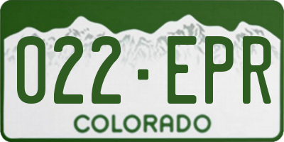 CO license plate 022EPR